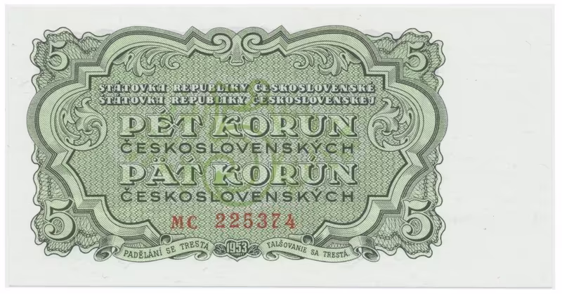 Československo, 5 Koruna 1953, tisk Praha, série MC, Hej.091b