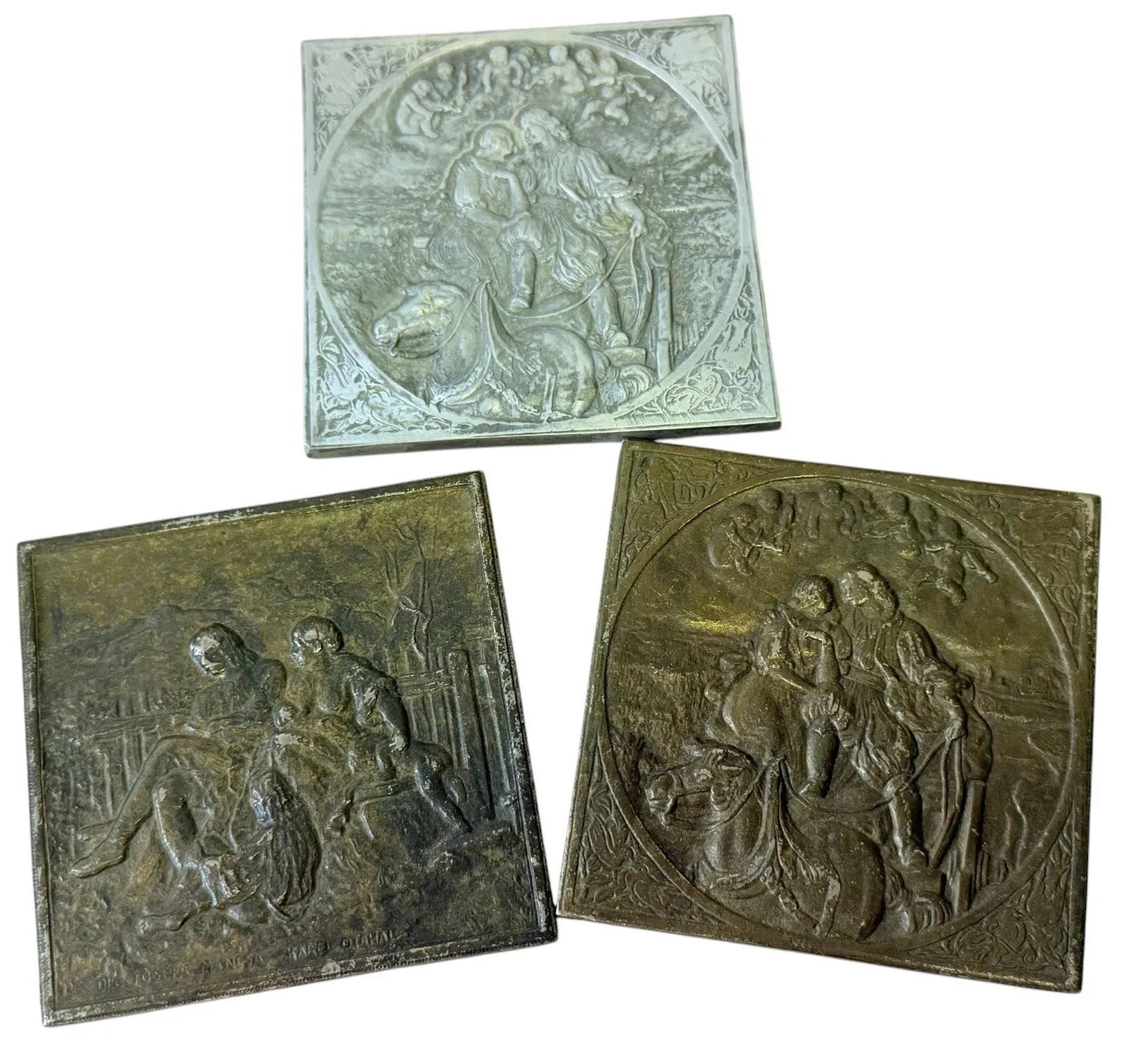 AE Plaketa b.l. (1949) - Rodina, dle Josefa Mánesa, Bronz 87x87 mm + — 1