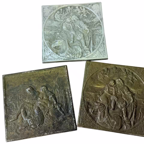 AE Plaketa b.l. (1949) - Rodina, dle Josefa Mánesa, Bronz 87x87 mm +