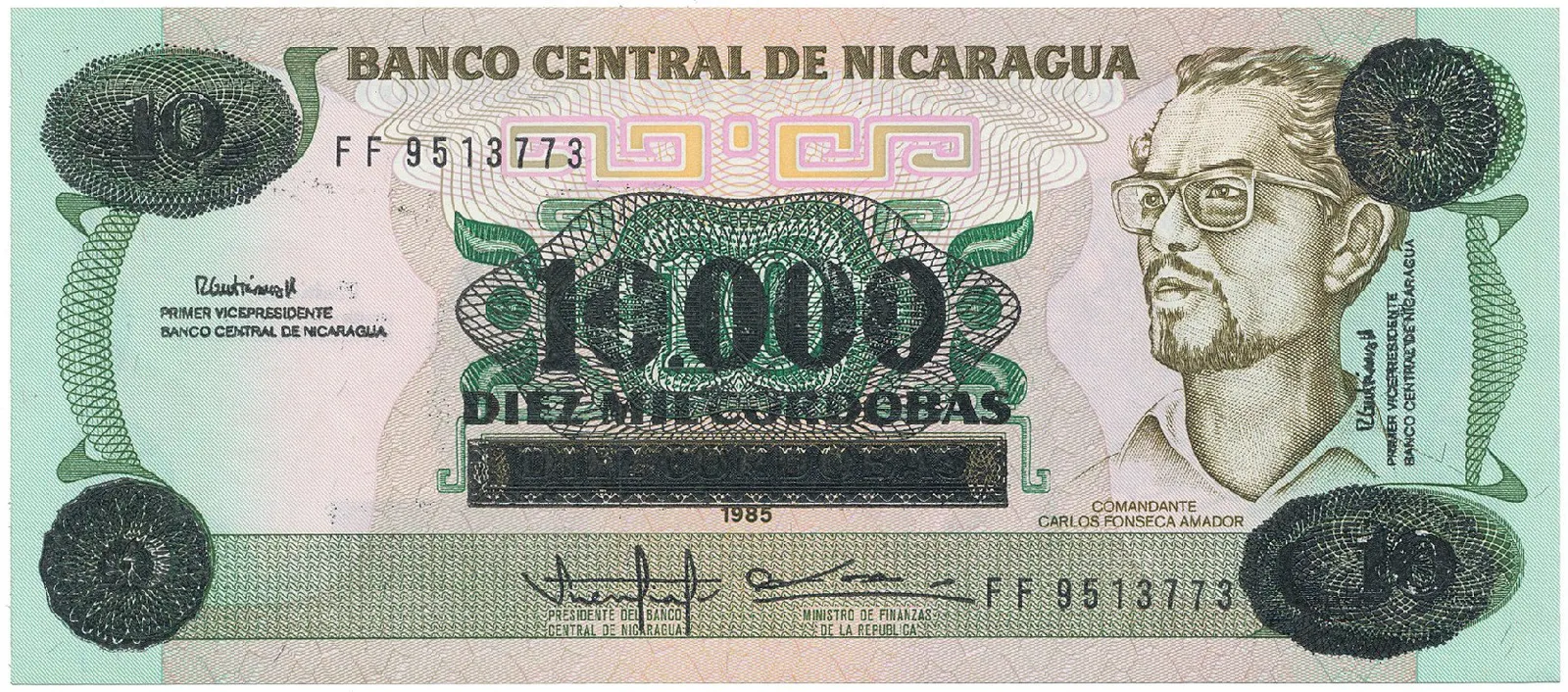 Nikaragua, 10.000 Cordobas (1989), P.158