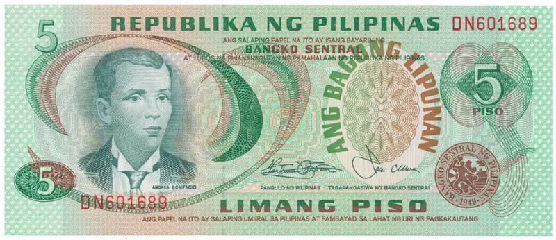 Filipíny, 5 Piso (1978), P.160c