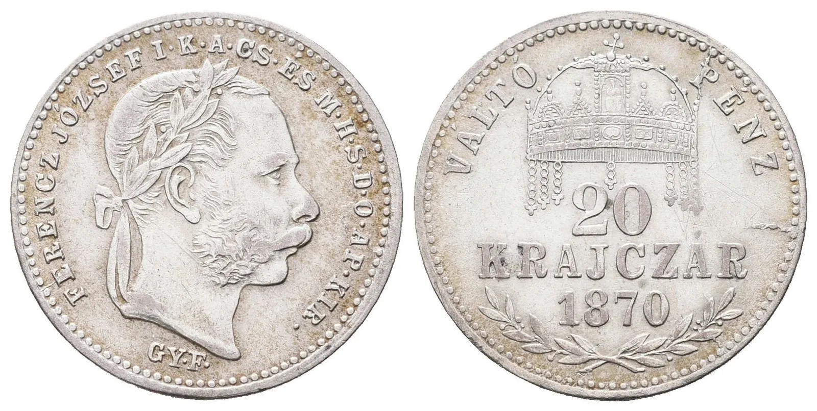 20 Krejcar 1870 GYF