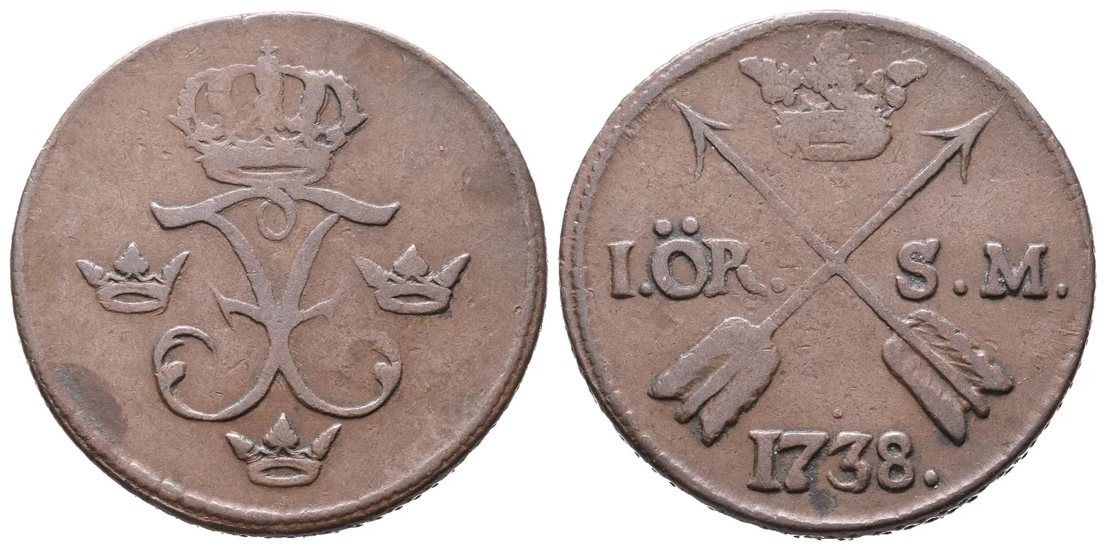 Švédsko, 1 Öre SM 1738