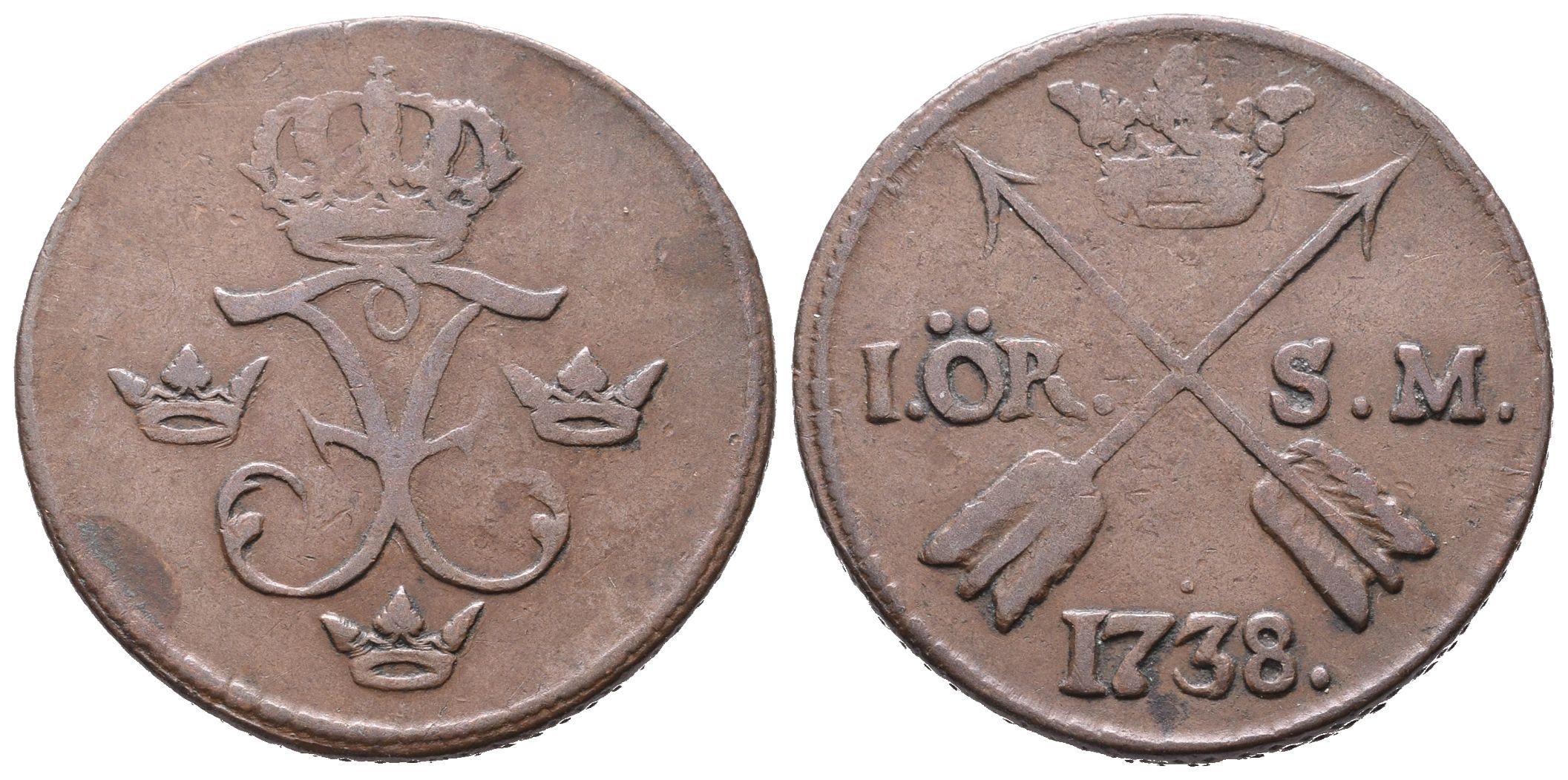 Švédsko, 1 Öre SM 1738