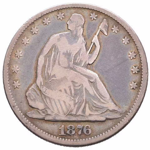 1/2 Dollar 1876 CC, Carson City, KM.A99, tmavá patina, škr.