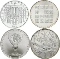 Soubor mincí 200 Kč 2004 - Vstup do EU, 2007 - Jednota bratrská, Karlův Most, — 1
