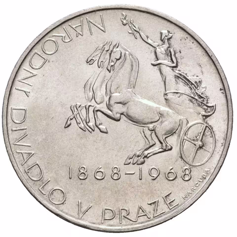 10 Kčs 1968 - Národní divadlo, Aurea.115, lesk, patina