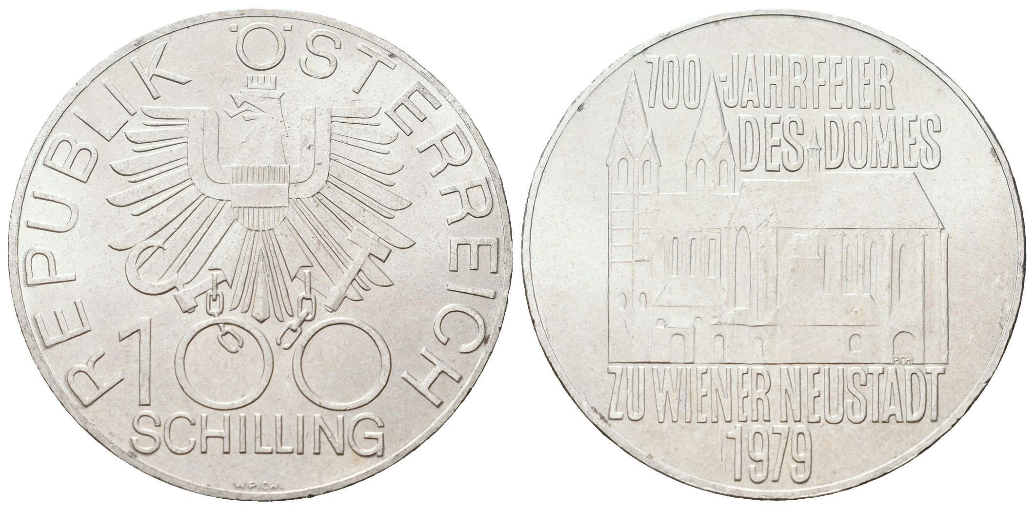 Rakousko, 100 Schilling 1979 - Wiener Neustadt Dom