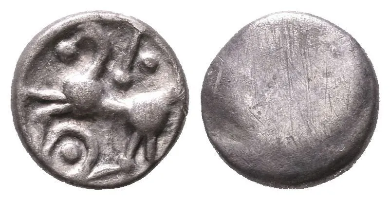 AR Obol, typ Němčice/Roseldorf II, Hladký hrbol / Koník zleva, stylizovaný — 1