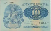 Estonsko, 10 Krooni 1937, P.67a