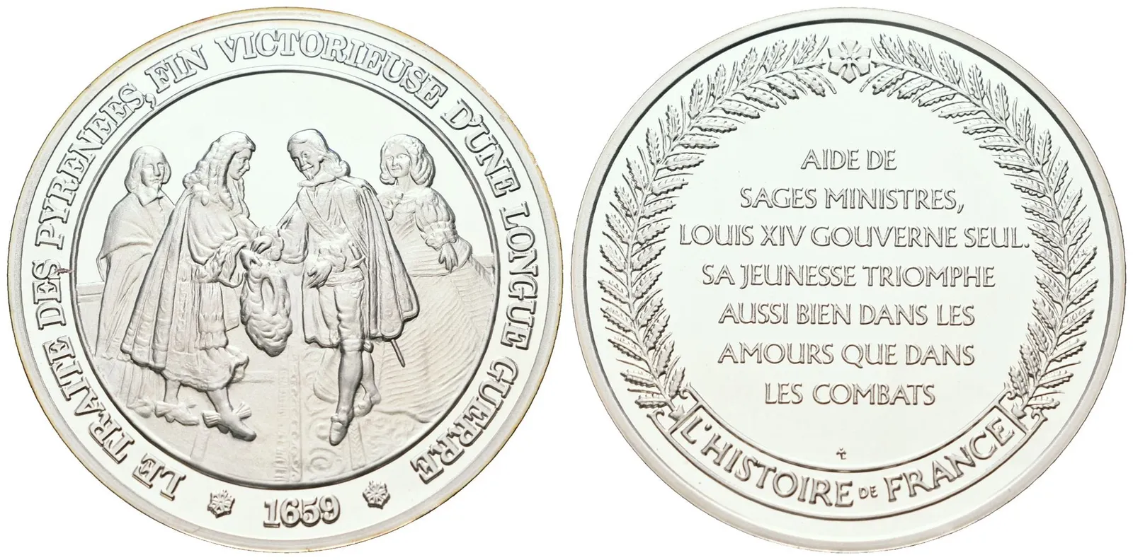 Francie - AR Medaile b.l. - Traité des Pyrénées