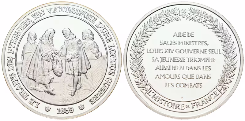 Francie - AR Medaile b.l. - Traité des Pyrénées