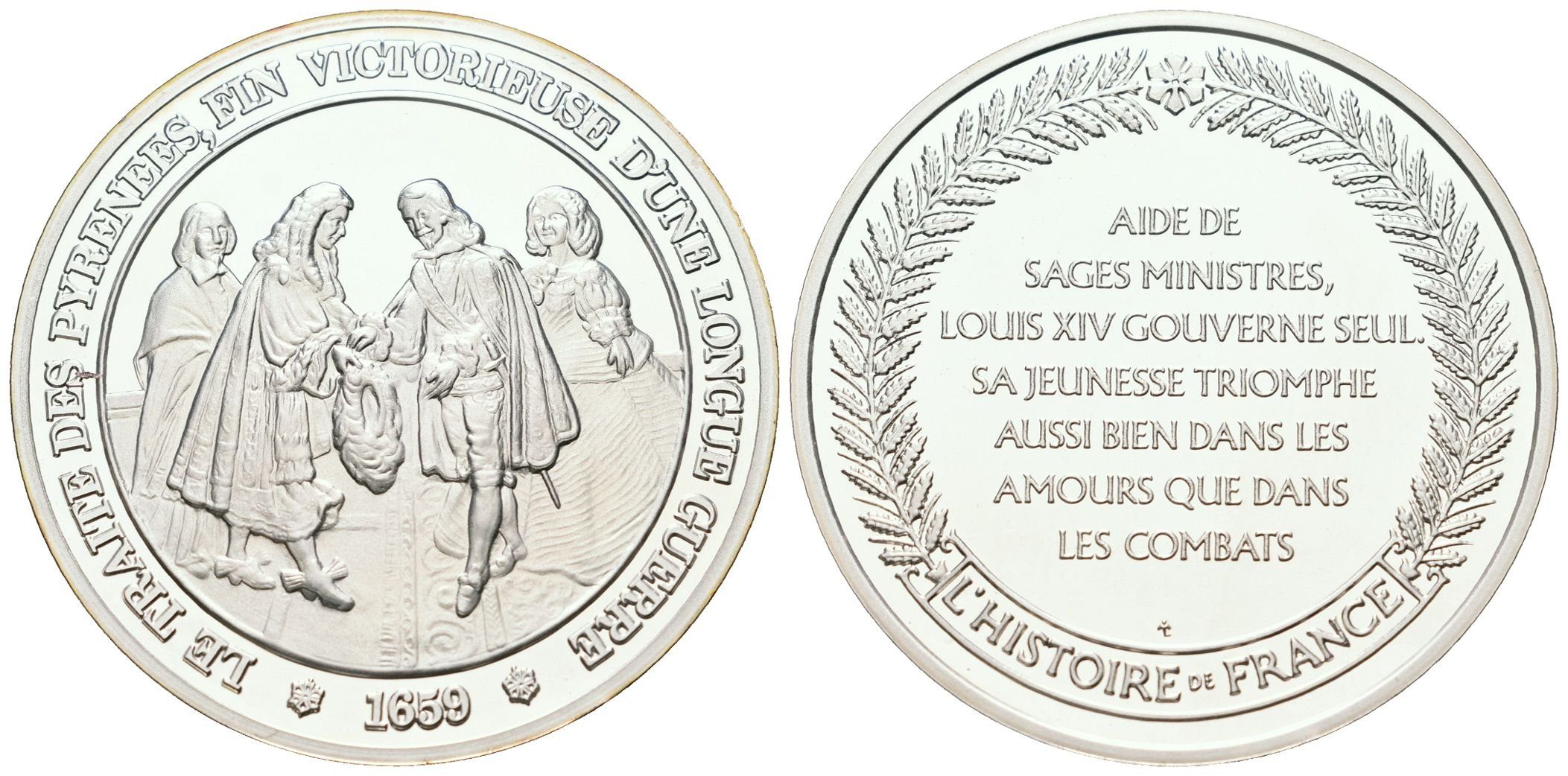 Francie - AR Medaile b.l. - Traité des Pyrénées