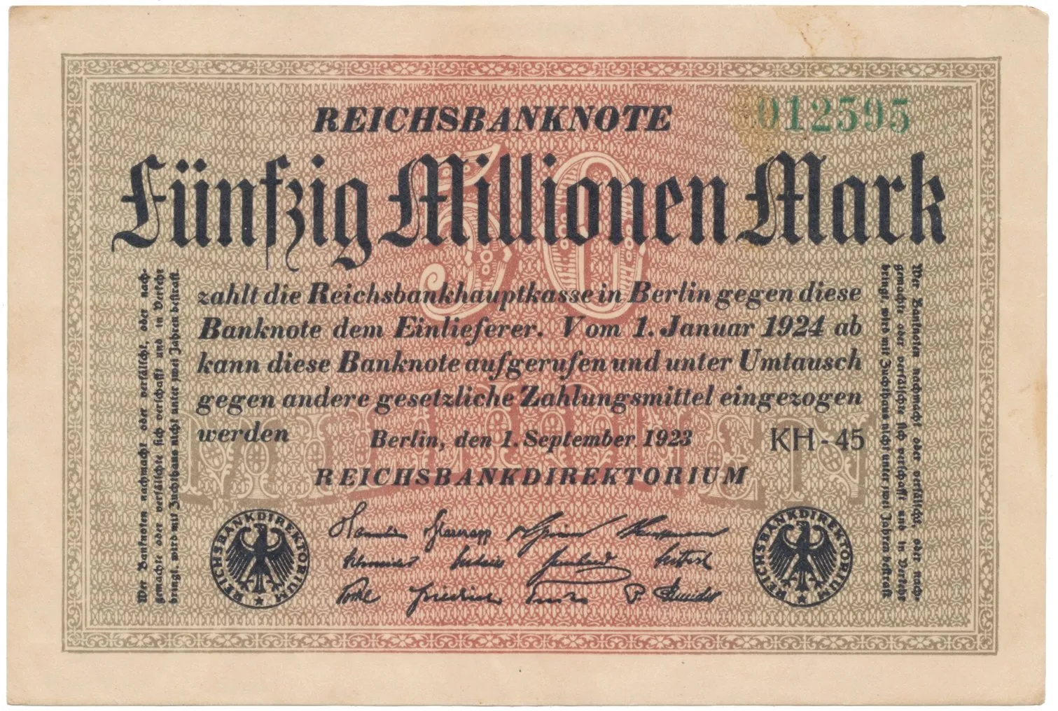 Německo, 50 Millionen Mark 1923, Ro.108e