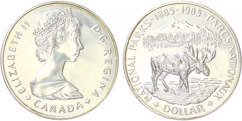 Kanada, Dollar 1985 - 100. výročí Národního parku