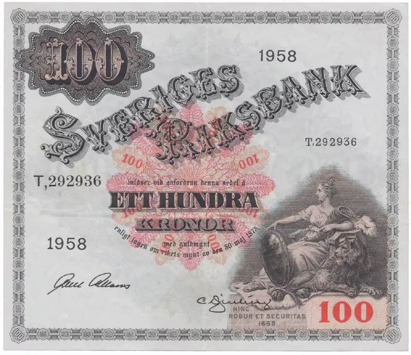 Švédsko, 100 Kronor 1958, P.45d