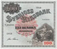 Švédsko, 100 Kronor 1958, P.45d