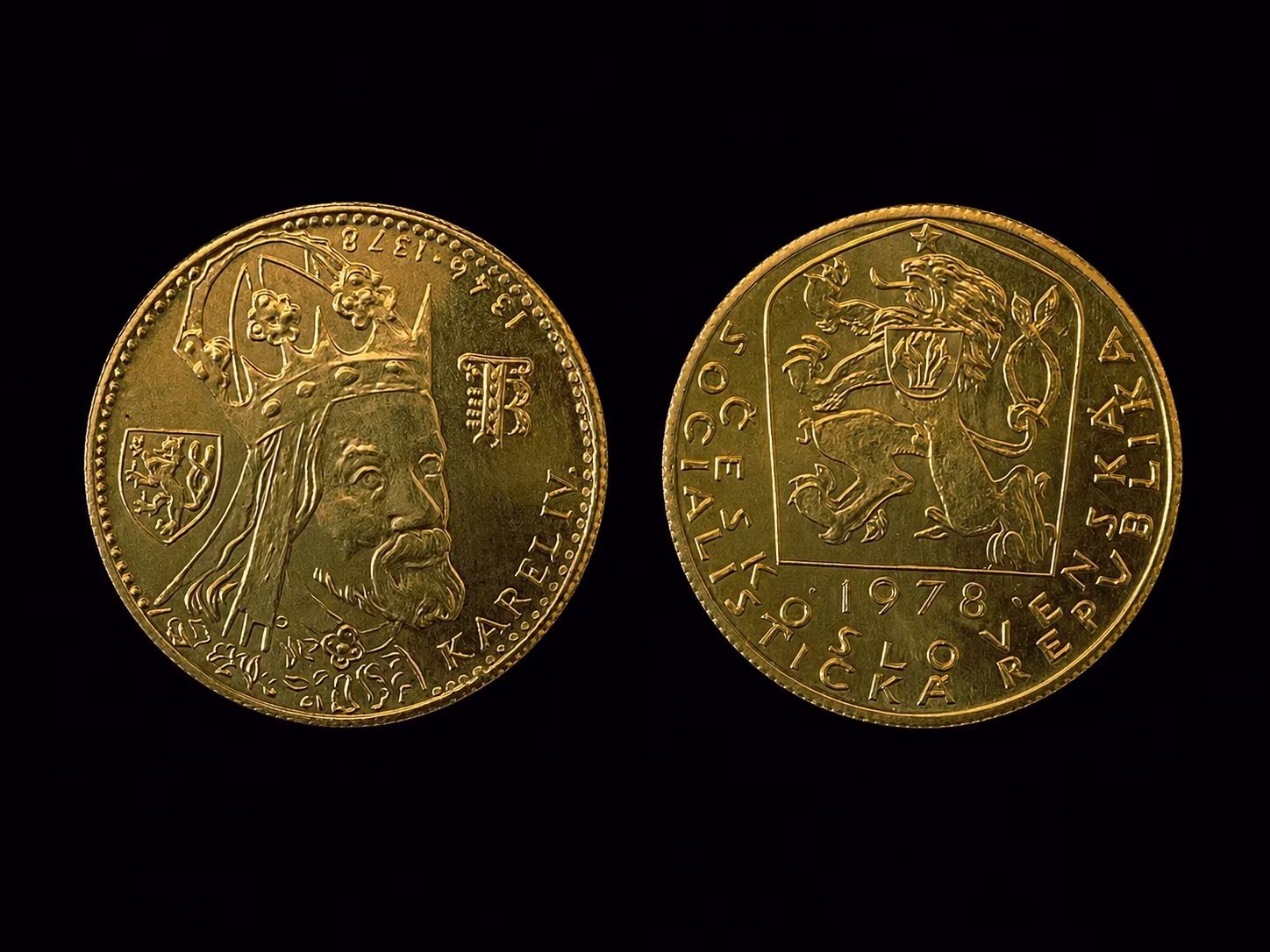 Zlatý dukát Karel IV. – ročník 1978 | originální etue Terra Bohemica