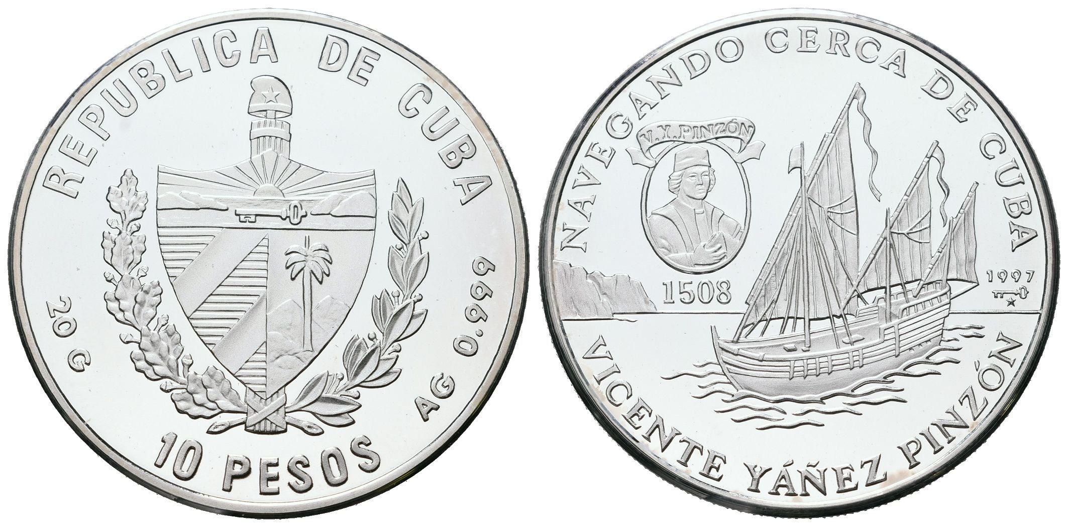 Kuba, 10 Pesos 1997 - Obeplutí Kuby