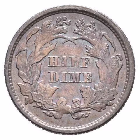 Half Dime 1872, KM.91, velmi pěkná zachovalost a patina