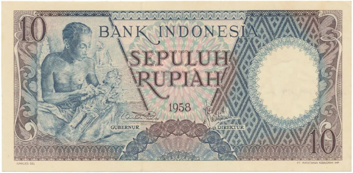 Indonésie, 10 Rupiah (1958), P.56