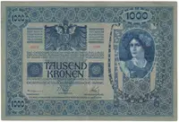 Československo, 1000 Koruna 1902 + kolek 1919, Hej.6 - fotografie 2