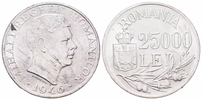 Rumunsko, 25 000 Lei 1946