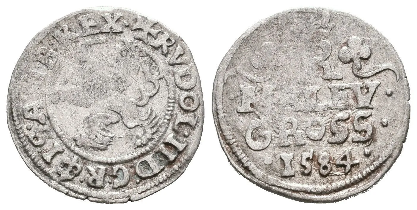 Malý groš 1584, Praha-Ercker, HN.19 (opis 6c), patina, ned. — 1