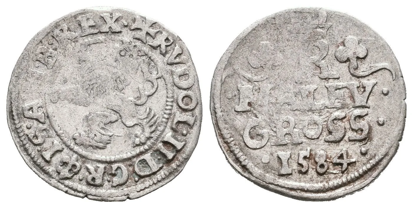 Malý groš 1584, Praha-Ercker, HN.19 (opis 6c), patina, ned. — 1