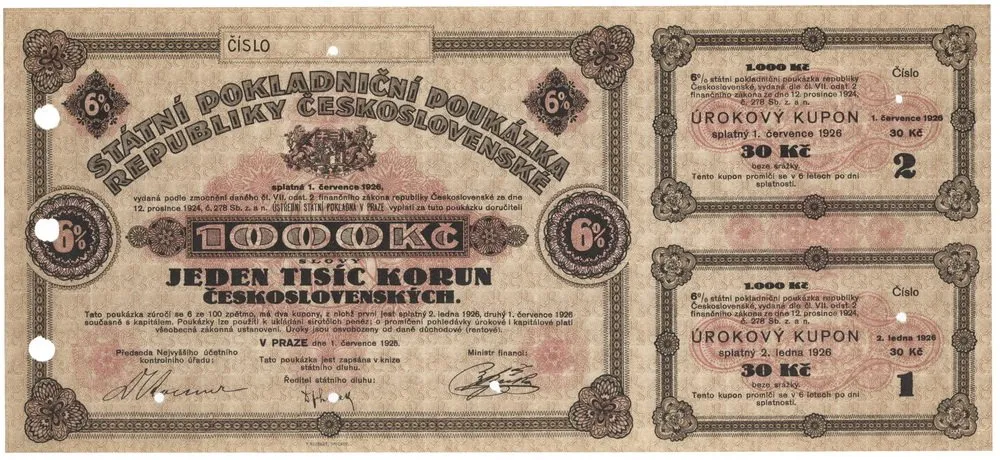 Státní pokladniční poukázky, 1919 - 1939 — 1