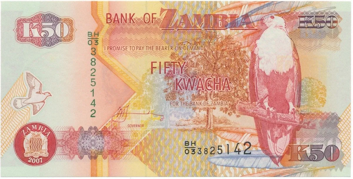 Zambie, 50 Kwacha 2007~2009, P.37f-h