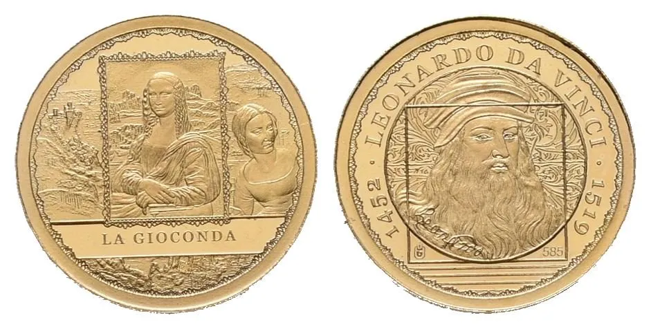 Medaile - Leonardo da Vinci a Mona Lisa