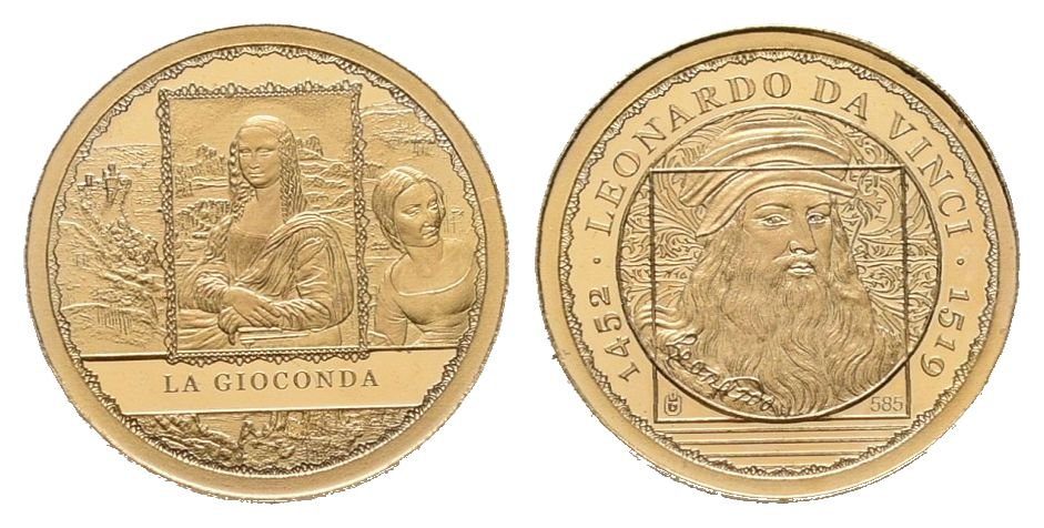 Medaile - Leonardo da Vinci a Mona Lisa