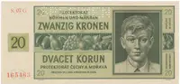 20 Koruna 1944, série G, SPECIMEN, Hej.40b.S1