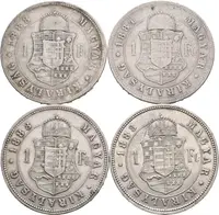 Zlatník 1883 KB, 1884 KB, 1888 KB, oběhové zachovalosti_4 ks — 2