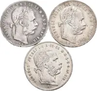 Zlatník 1879 KB, 1880 KB, 1881 KB, oběhové zachovalosti_3 ks — 1