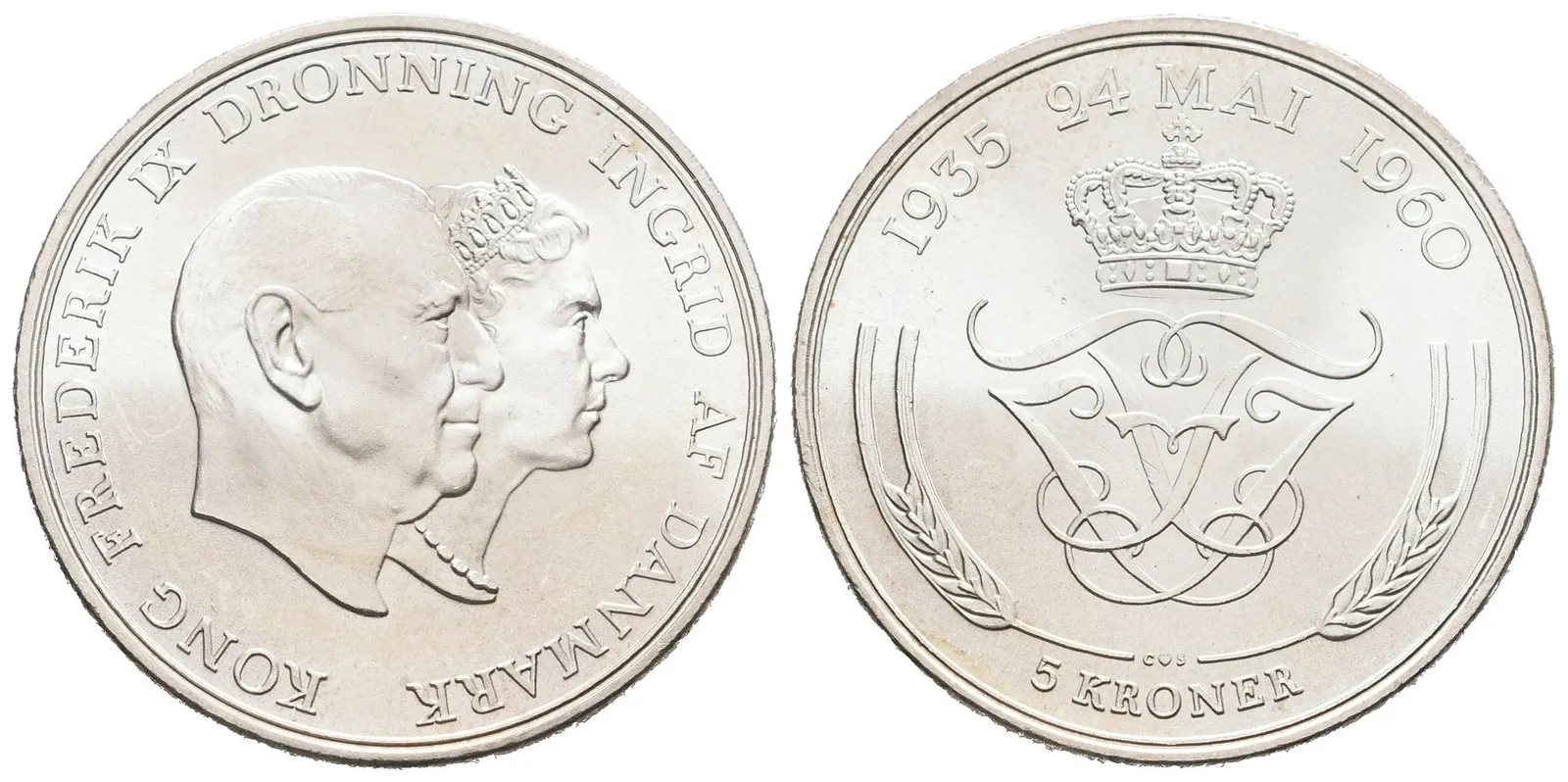 Dánsko, 5 Kroner 1960 - Pamětní