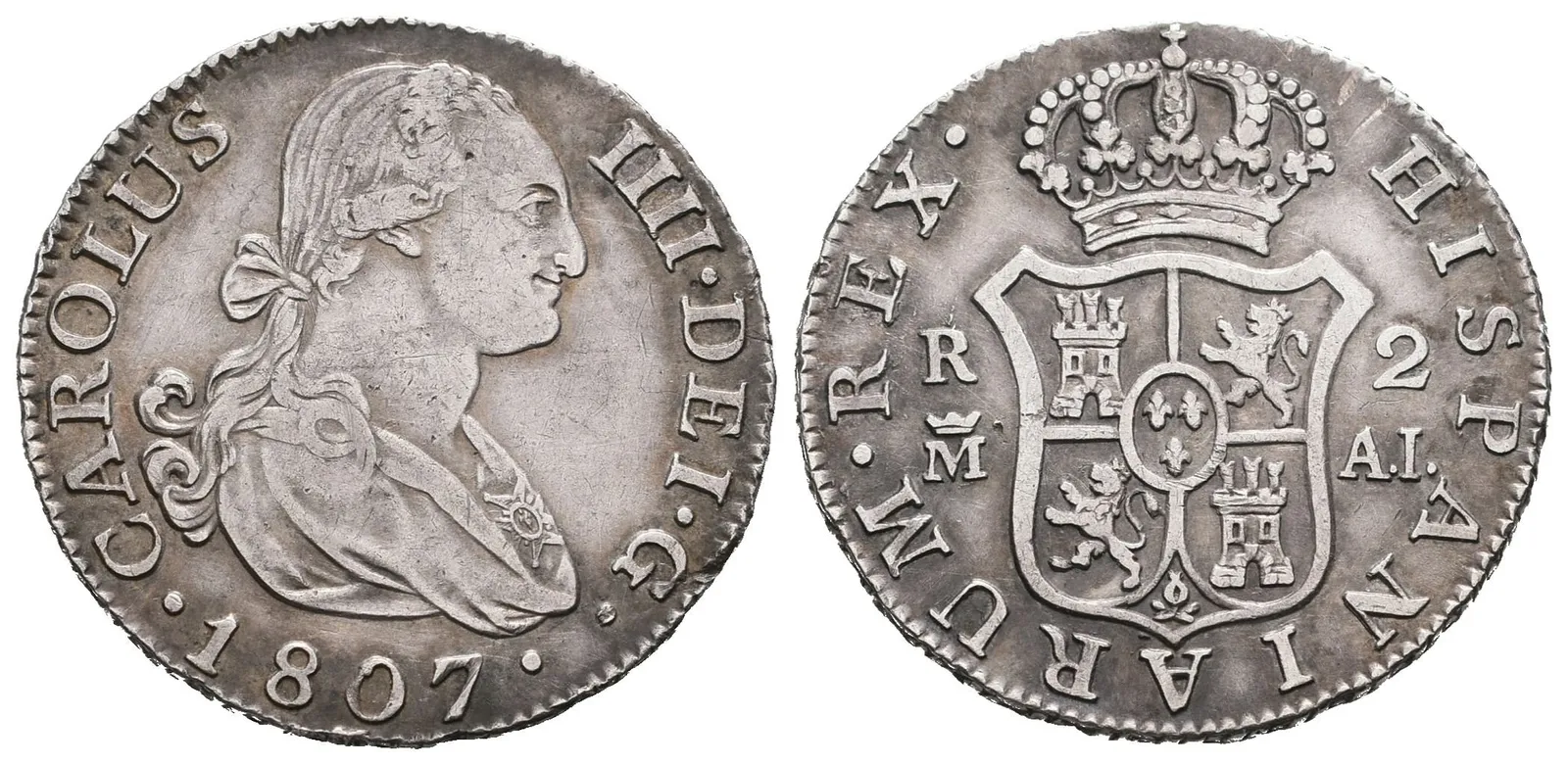 Španělsko, 2 Real 1807 M-AI