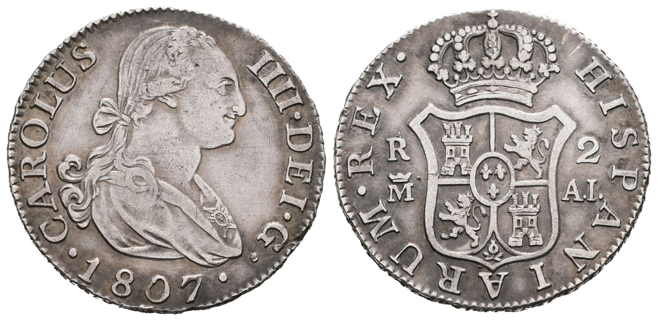Španělsko, 2 Real 1807 M-AI