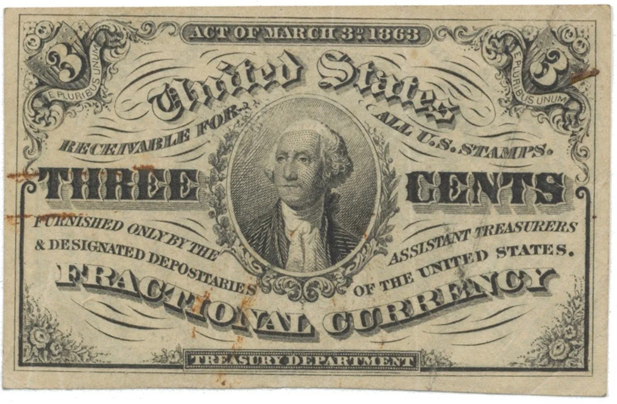 USA, 3 Cents 1863, P.105