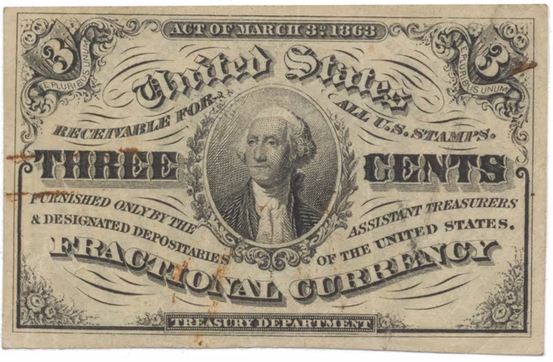 USA, 3 Cents 1863, P.105