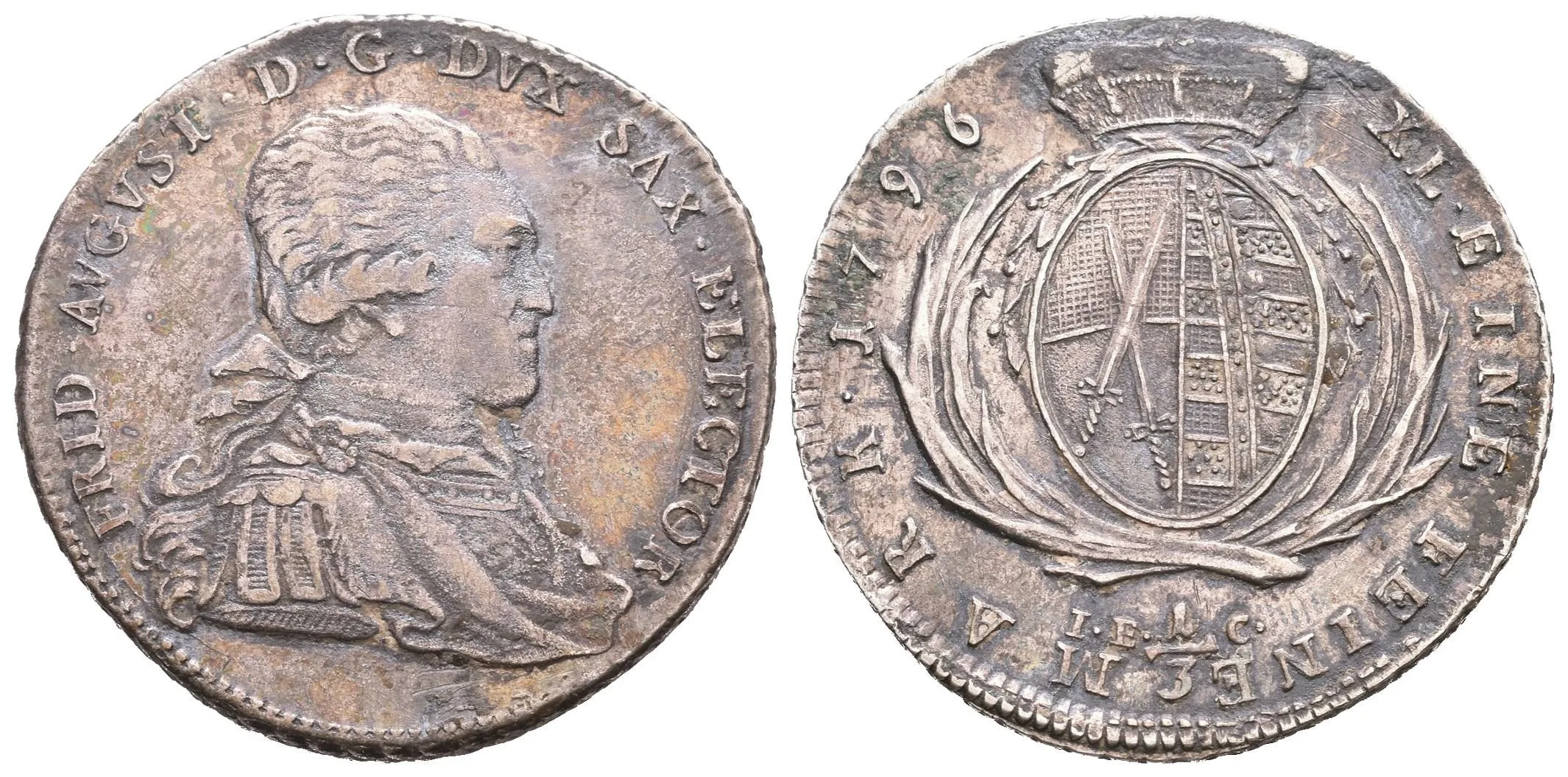 1/3 Tolar 1796 IEC, KM.1024, pěkná zachovalost, patina, rysky — 1