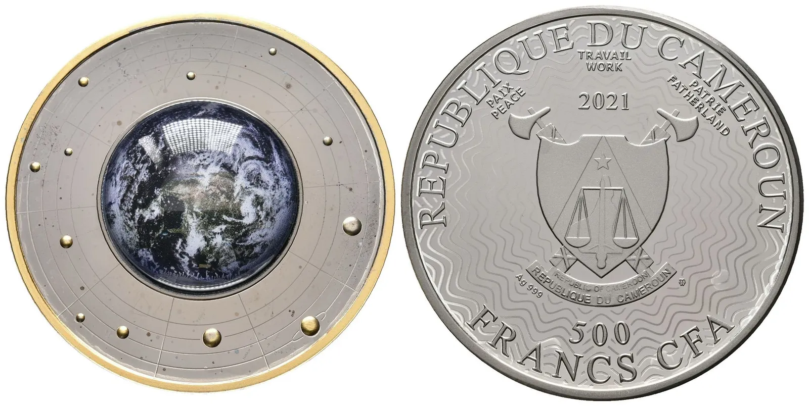 Kamerun, 500 Franků 2021 - Planeta Země