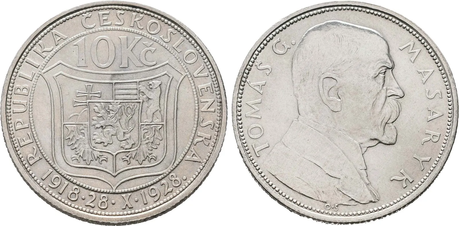 10 Koruna 1928 - T. G. Masaryk