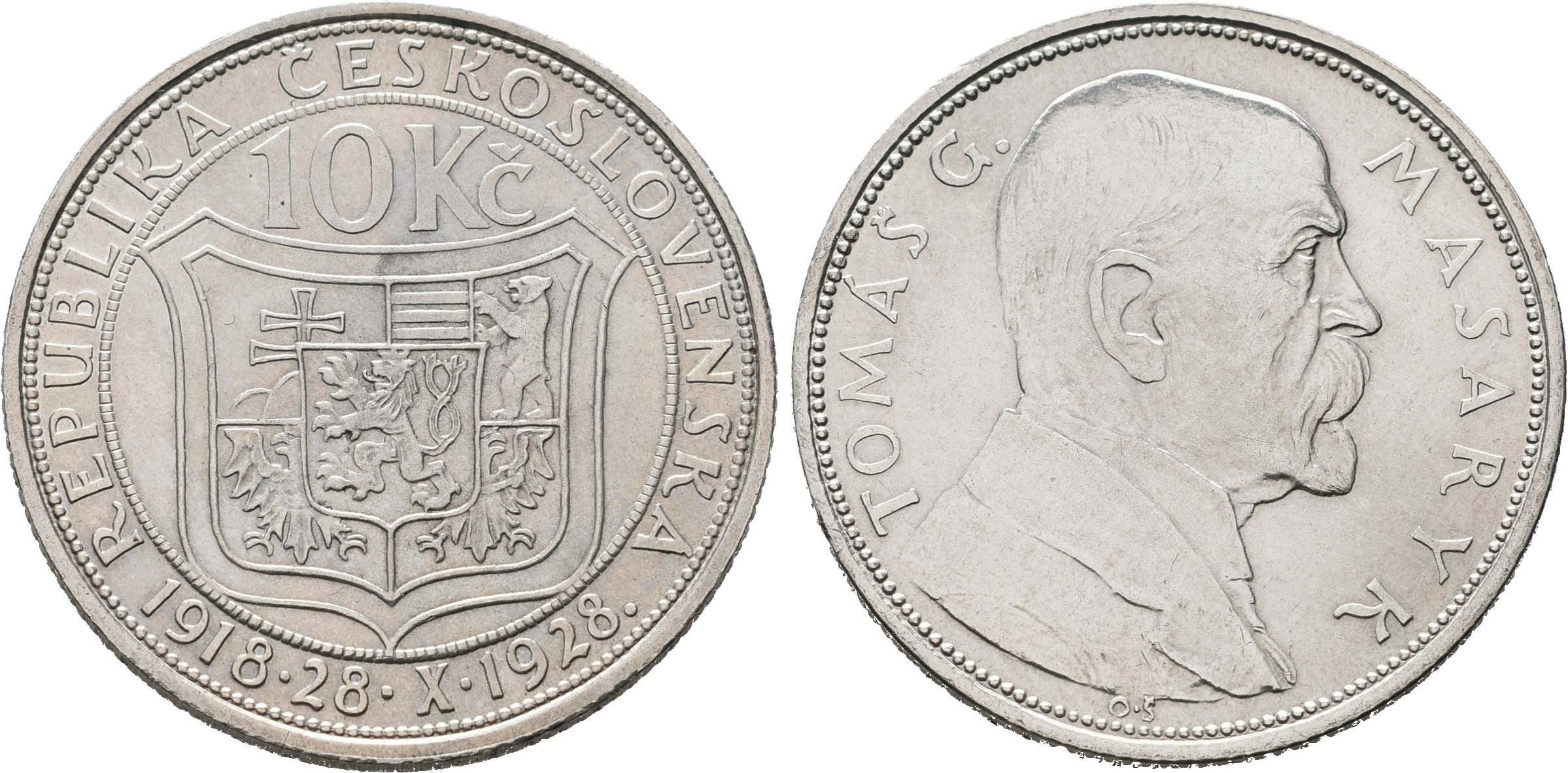 10 Koruna 1928 - T. G. Masaryk