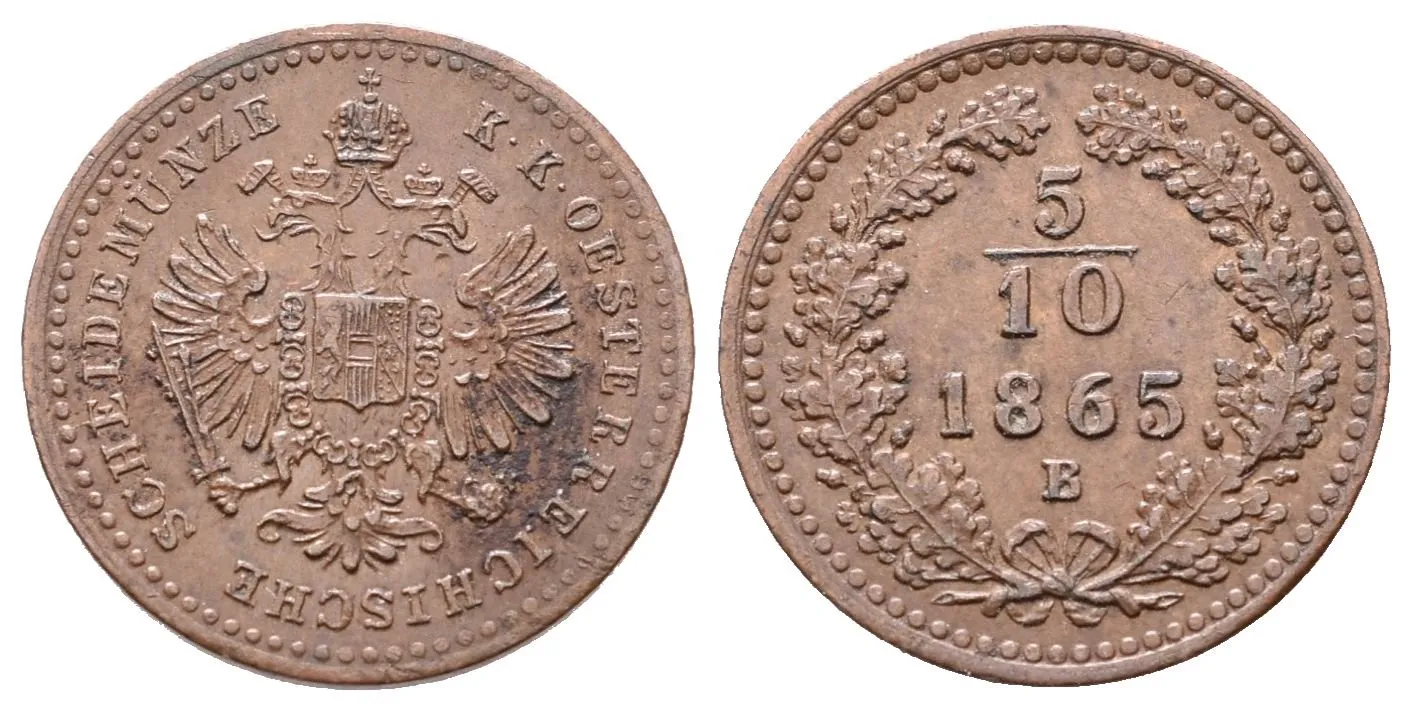 5/10 Krejcar 1865 B