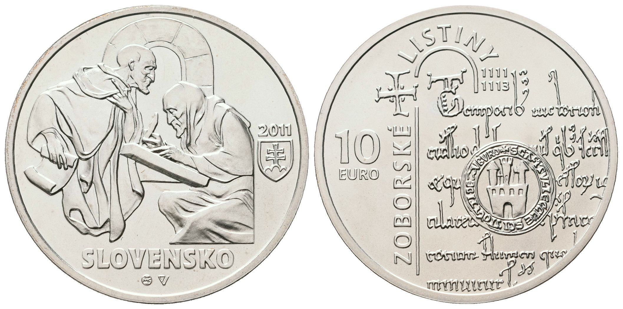 10 Euro 2011 - Zoborské listiny, běžná kvalita