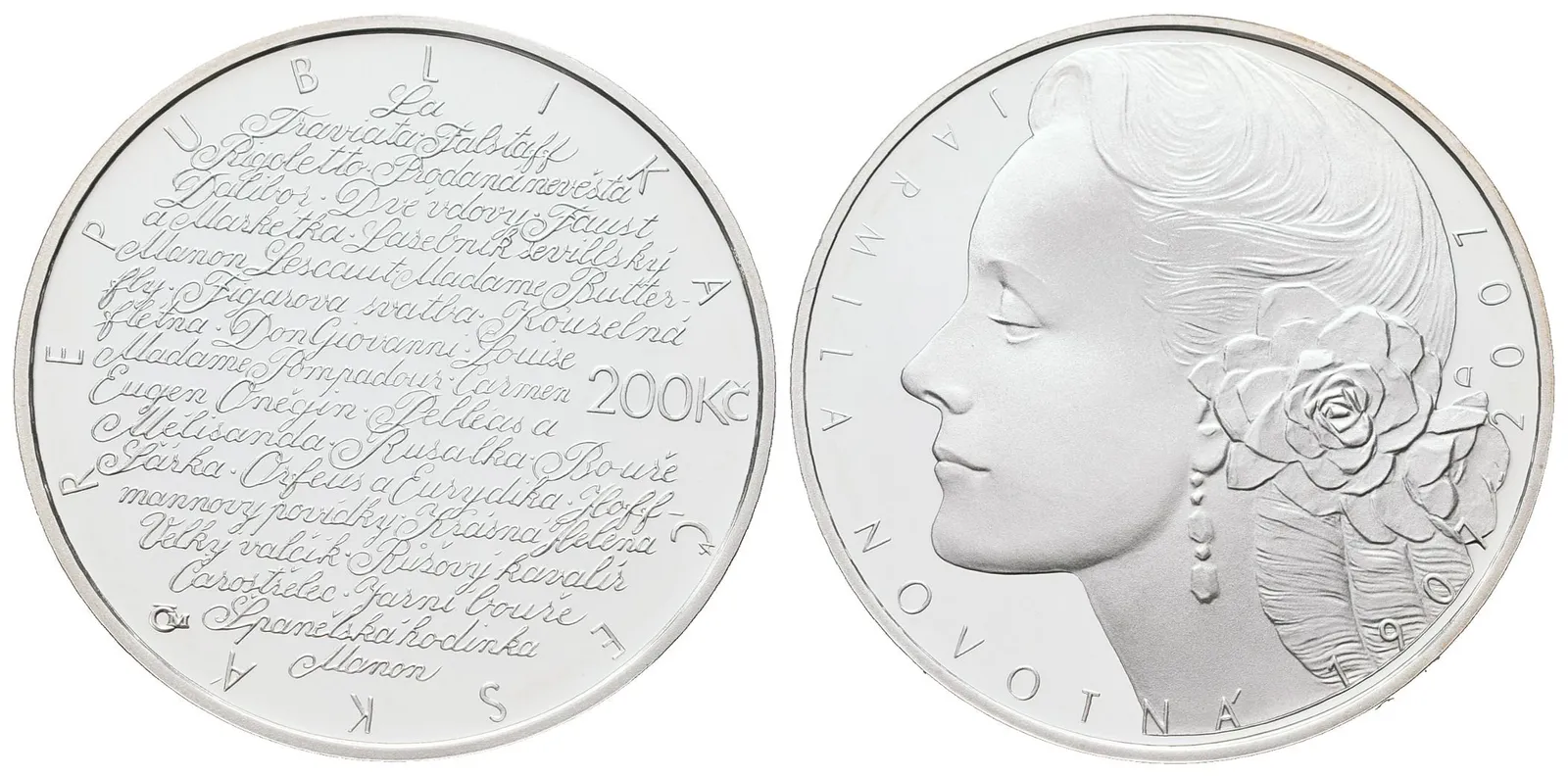 200 Kč 2007 - Jarmila Novotná, PROOF