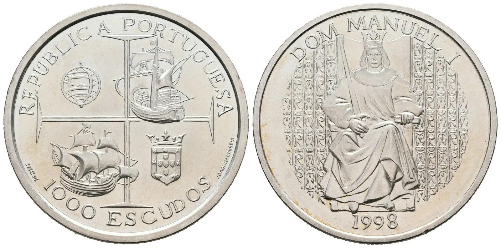 Portugalsko, 1000 Escudos 1998 - 	Král Manuel I.