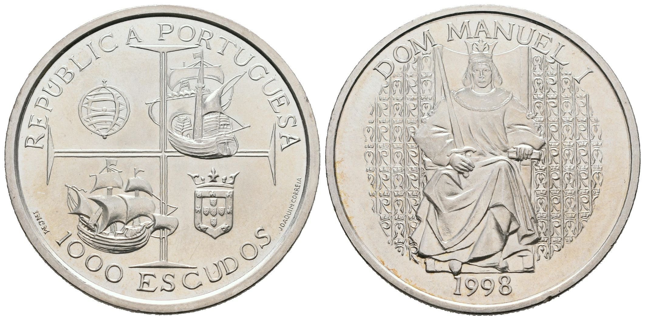 Portugalsko, 1000 Escudos 1998 - 	Král Manuel I.